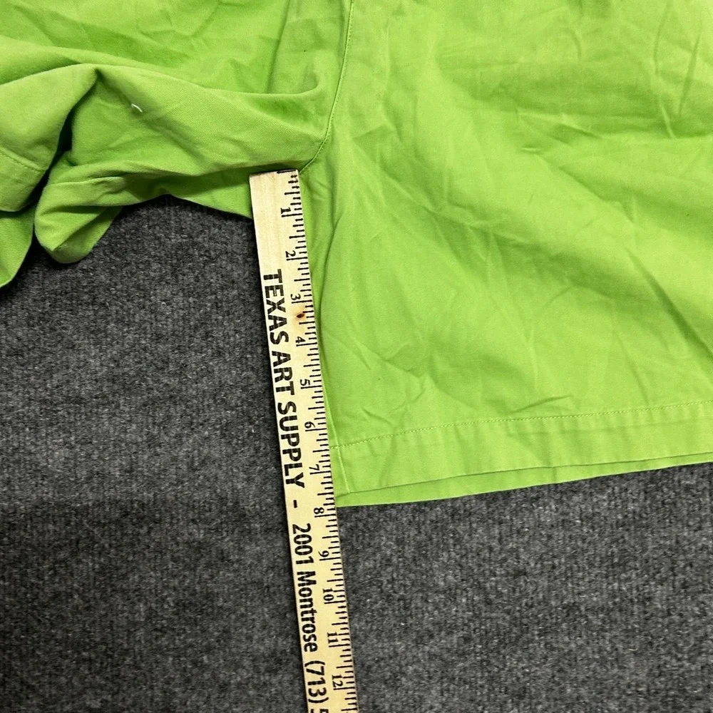 Club Classics Shorts Womens Size 14 Lime Green Pleated Cotton Casual High Waist